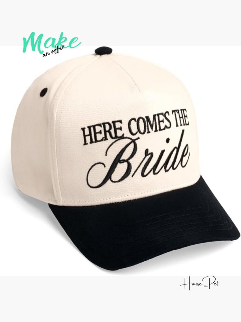 Bride Trucker Hat Adjustable Snapback Cotton Embroidered